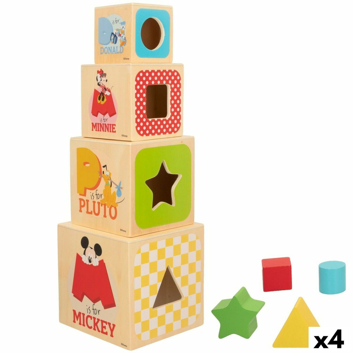 Blocchi Impilabili Disney 8 Pezzi 4 Unità 12,2 x 12,2 x 12,2 cm - Disponibile in 3-4 giorni lavorativi