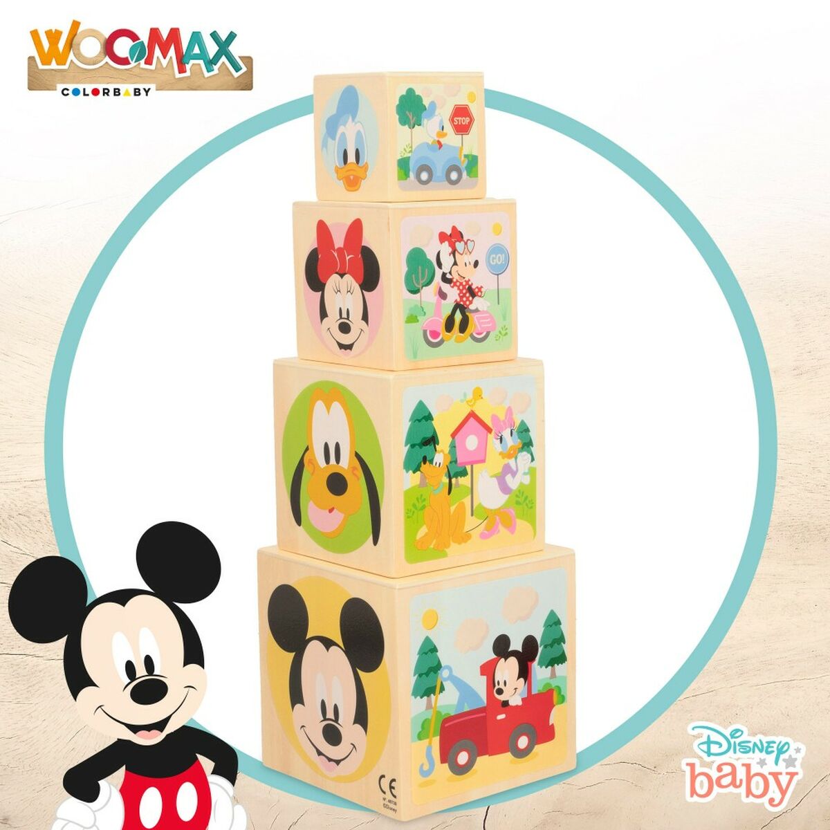 Blocchi Impilabili Disney 8 Pezzi 4 Unità 12,2 x 12,2 x 12,2 cm - Disponibile in 3-4 giorni lavorativi