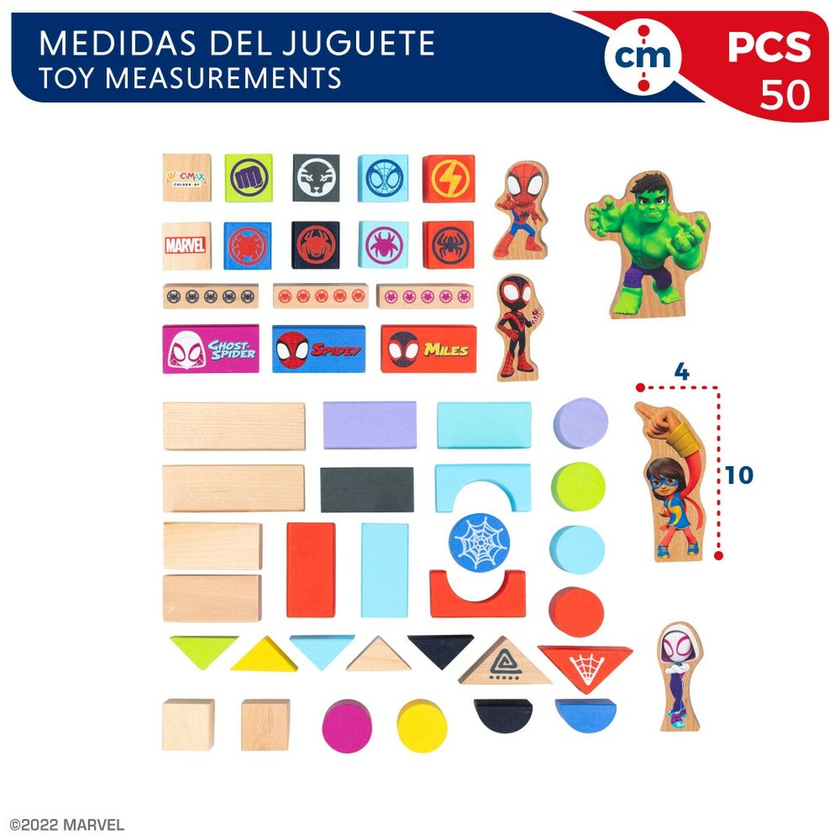 Playset Spidey Amazing Friends 50 Pezzi 4 Unità 8 x 9,5 x 1,5 cm - Disponibile in 3-4 giorni lavorativi Spidey