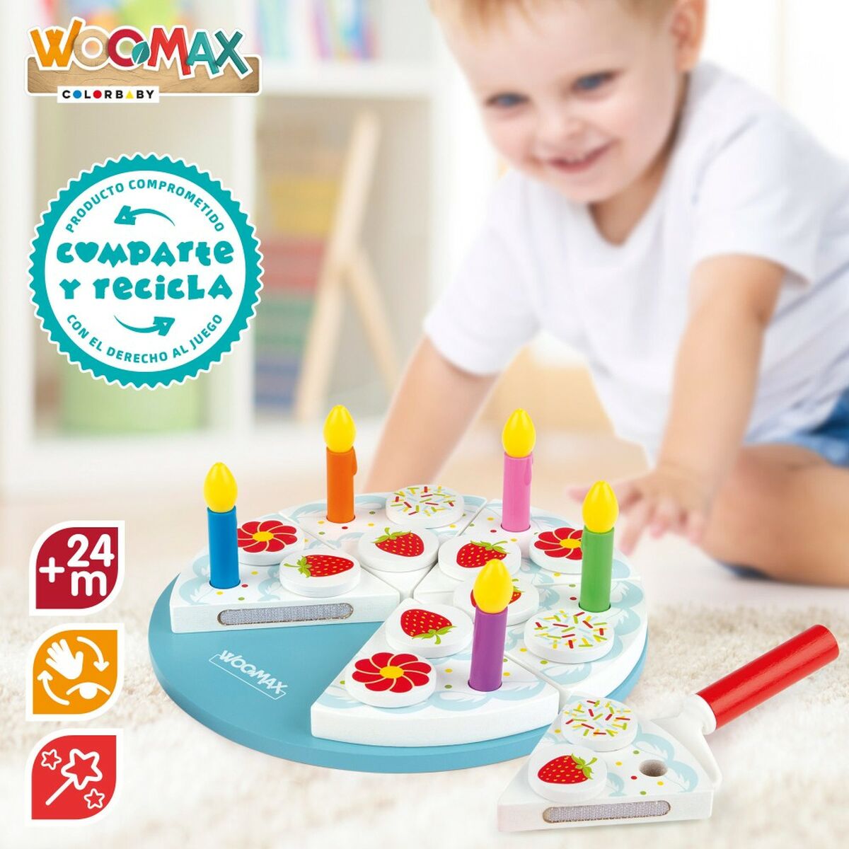 Gioco di Legno Woomax Tarta 26 Pezzi (6 Unità) - Disponibile in 3-4 giorni lavorativi Woomax