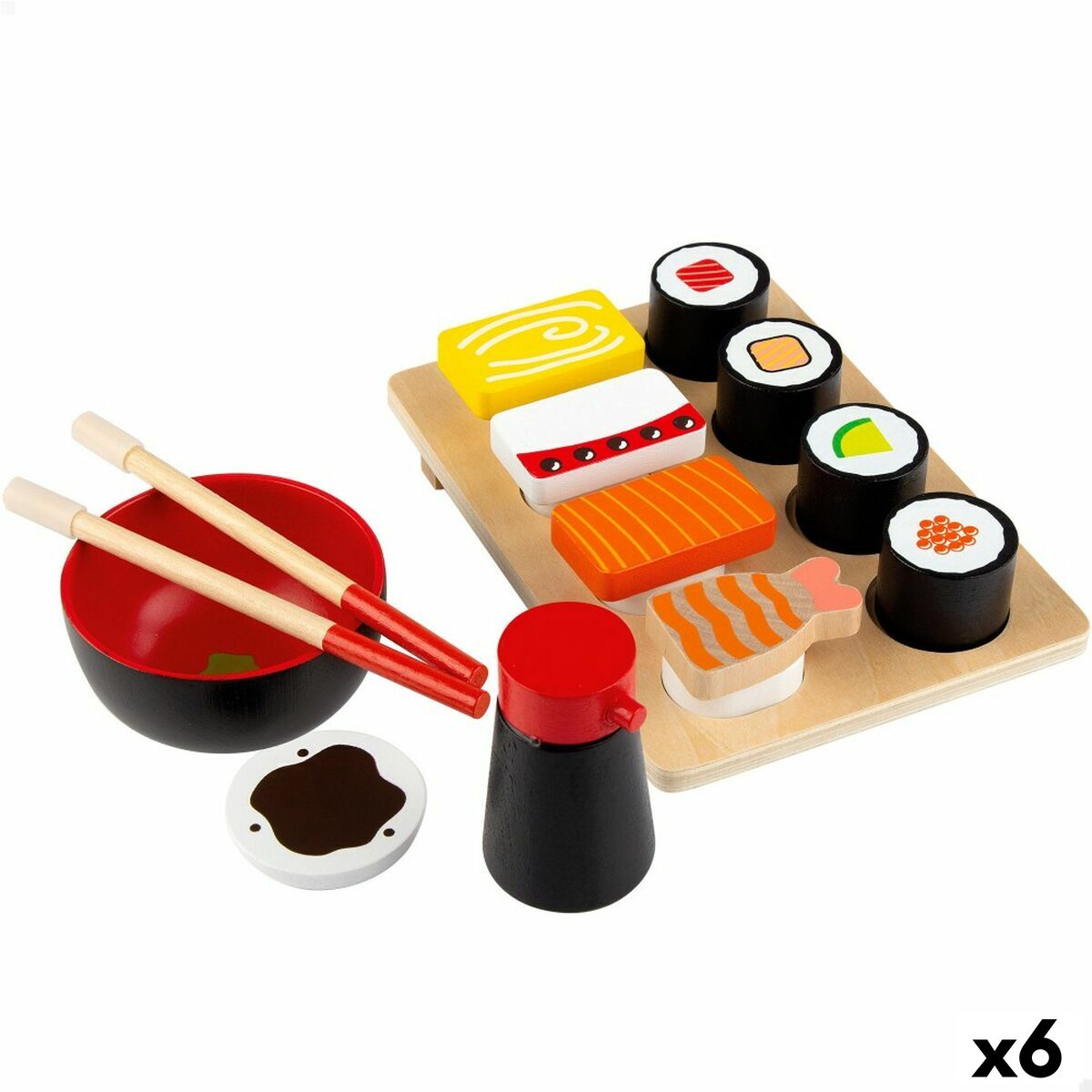 Gioco di Legno Woomax Sushi 14 Parti (6 Unità) - Disponibile in 3-4 giorni lavorativi