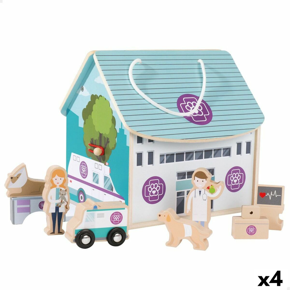 Playset Woomax Veterinario 9 Pezzi 4 Unità 19 x 18 x 19 cm - Disponibile in 3-4 giorni lavorativi Woomax