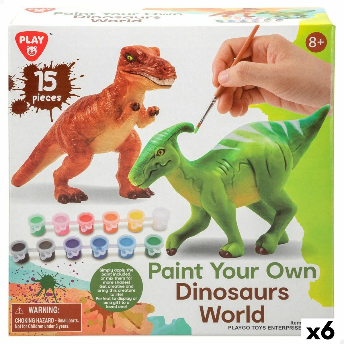 Set 2 Dinosauri PlayGo 15 Pezzi 6 Unità 14,5 x 9,5 x 5 cm Dinosauri Per dipingere - Disponibile in 3-4 giorni lavorativi