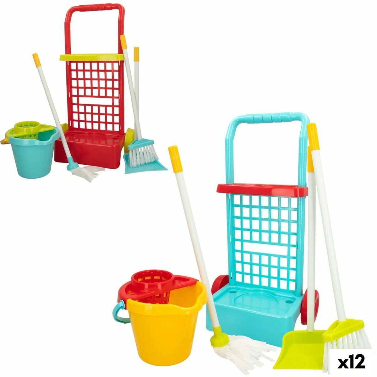 Carrello delle Pulizie con Accessori Colorbaby Giocattolo 5 Pezzi 30,5 x 55,5 x 19,5 cm (12 Unità) - Disponibile in 3-4 giorni lavorativi Colorbaby