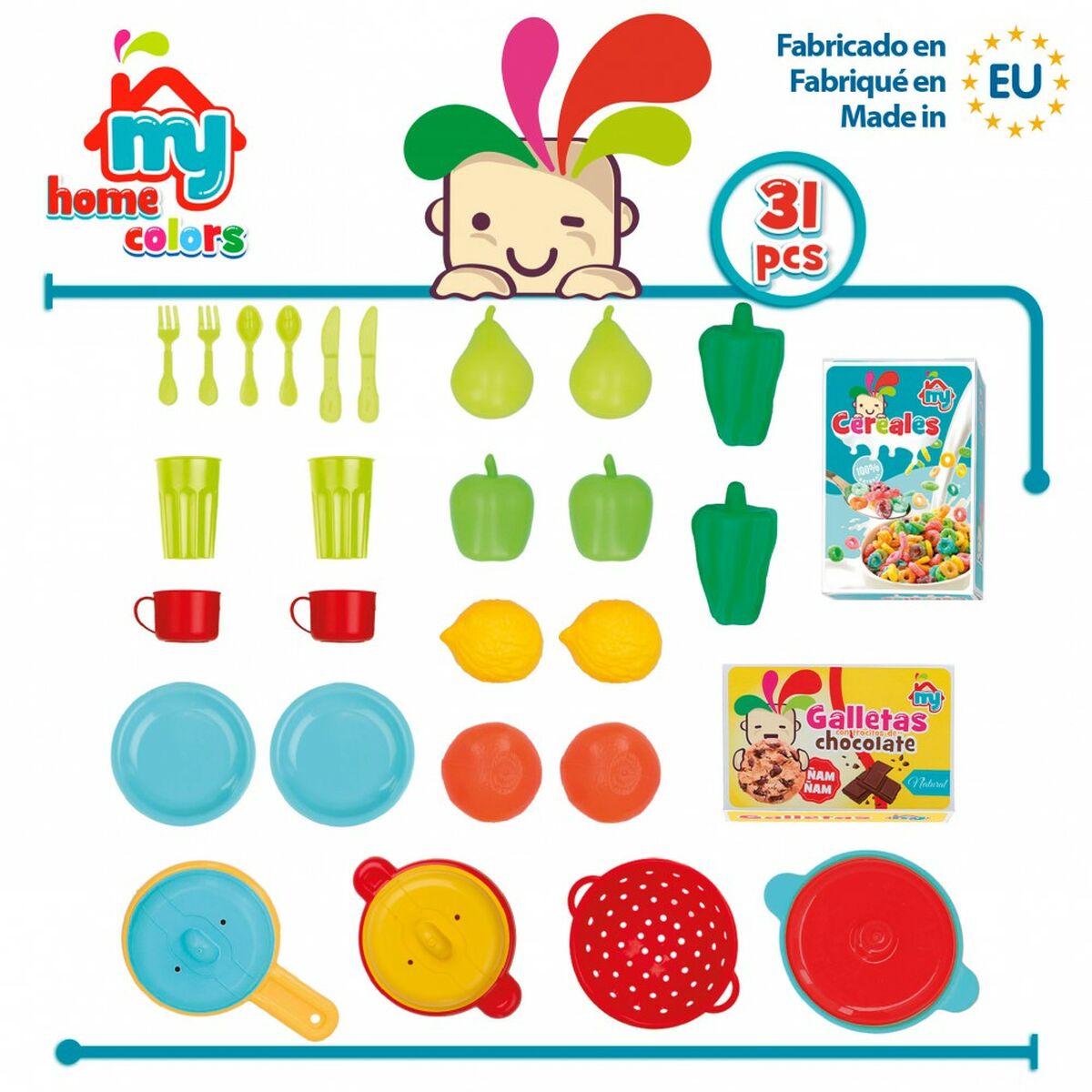 Set di Alimenti giocattolo Colorbaby Utensili e accessori per la cucina 31 Pezzi (6 Unità) - Disponibile in 3-4 giorni lavorativi Colorbaby