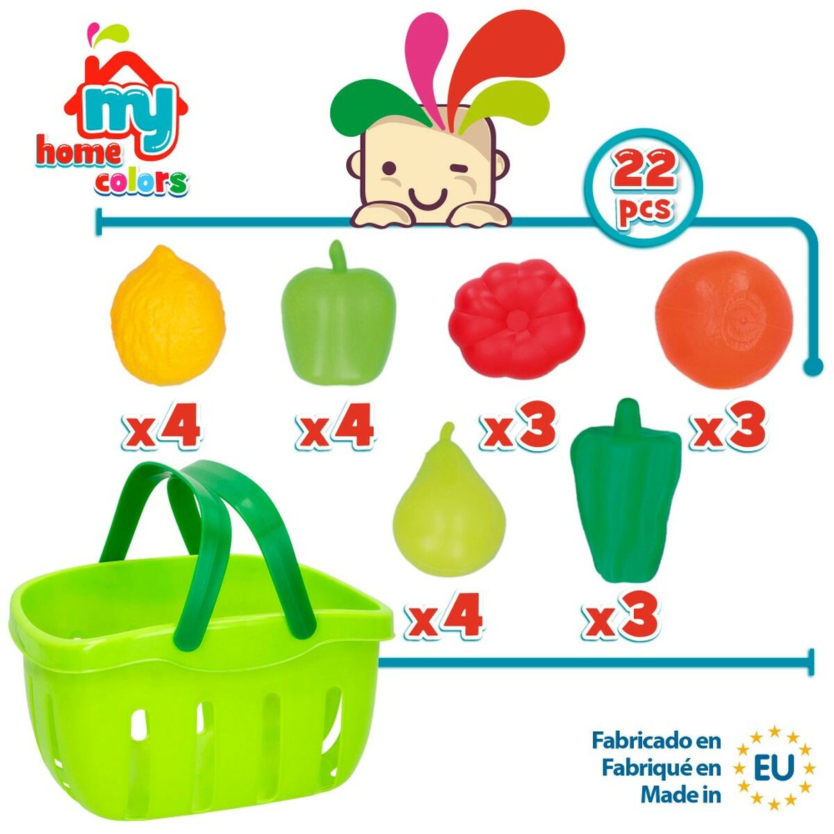 Set di Alimenti giocattolo Colorbaby 22 Pezzi (12 Unità) - Disponibile in 3-4 giorni lavorativi Colorbaby