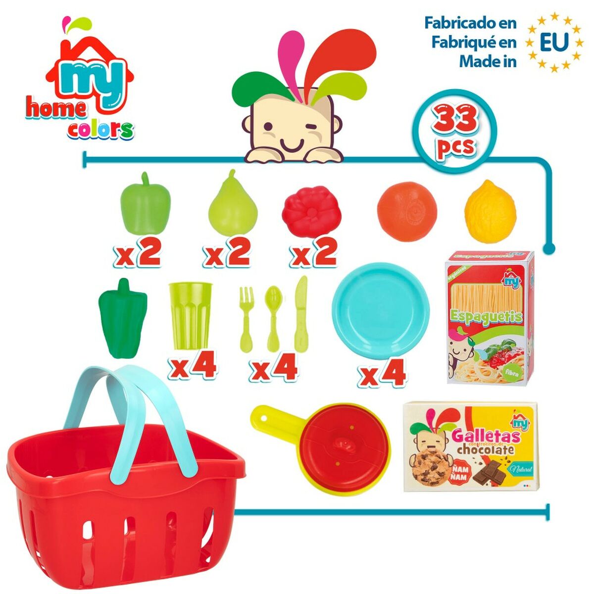 Set di Alimenti giocattolo Colorbaby Utensili e accessori per la cucina 33 Pezzi (12 Unità) - Disponibile in 3-4 giorni lavorativi Colorbaby