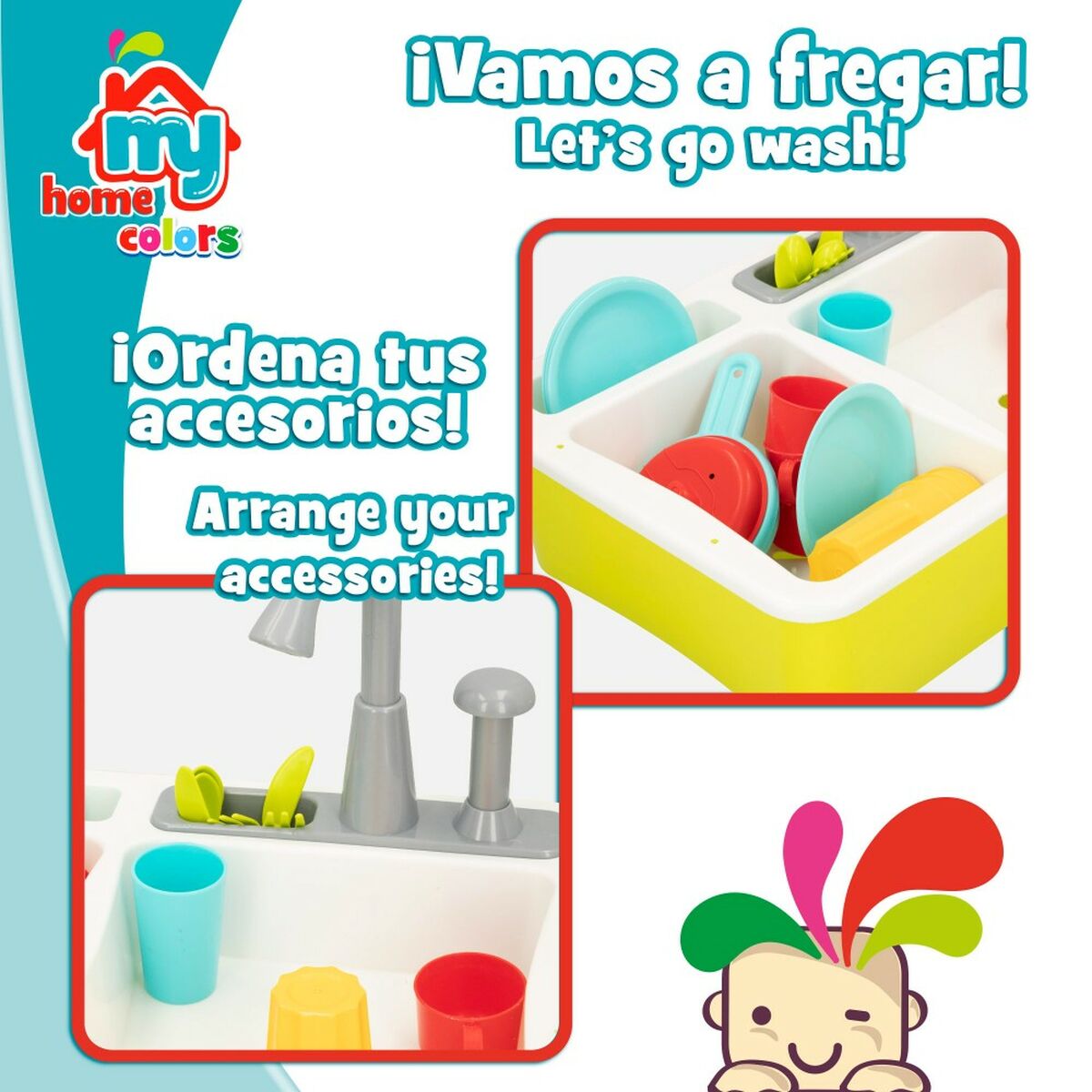 Cucina Giocattolo Colorbaby 22 Pezzi 42 x 29 x 28 cm Accessori Lavello - Disponibile in 3-4 giorni lavorativi Colorbaby