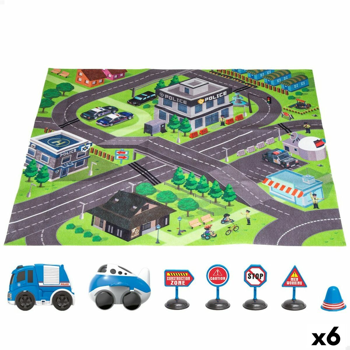 Tappeto da gioco Speed & Go Accessori Veicoli Autostrada Stoffa Plastica (6 Unità) - Disponibile in 3-4 giorni lavorativi