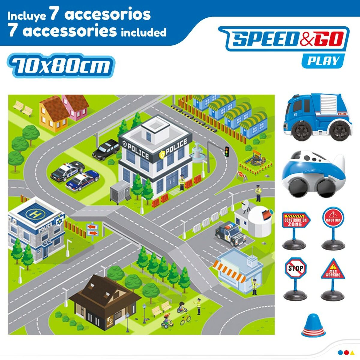 Tappeto da gioco Speed & Go Accessori Veicoli Autostrada Stoffa Plastica (6 Unità) - Disponibile in 3-4 giorni lavorativi