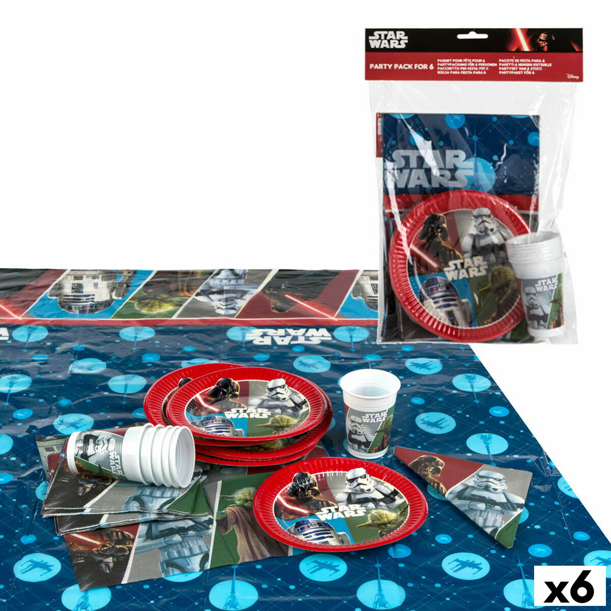 Set Articoli per feste Star Wars (6 Unità) - Disponibile in 3-4 giorni lavorativi Star Wars