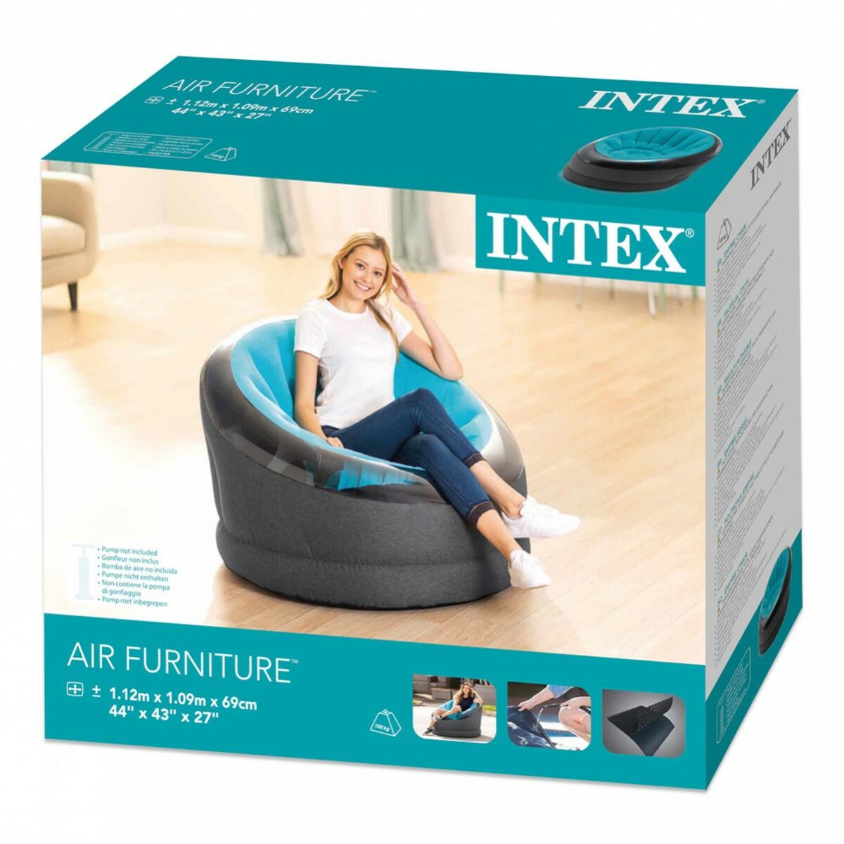 Poltrona Gonfiabile Intex EMPIRE 112 x 69 x 109 cm (3 Unità) - Disponibile in 3-4 giorni lavorativi Intex