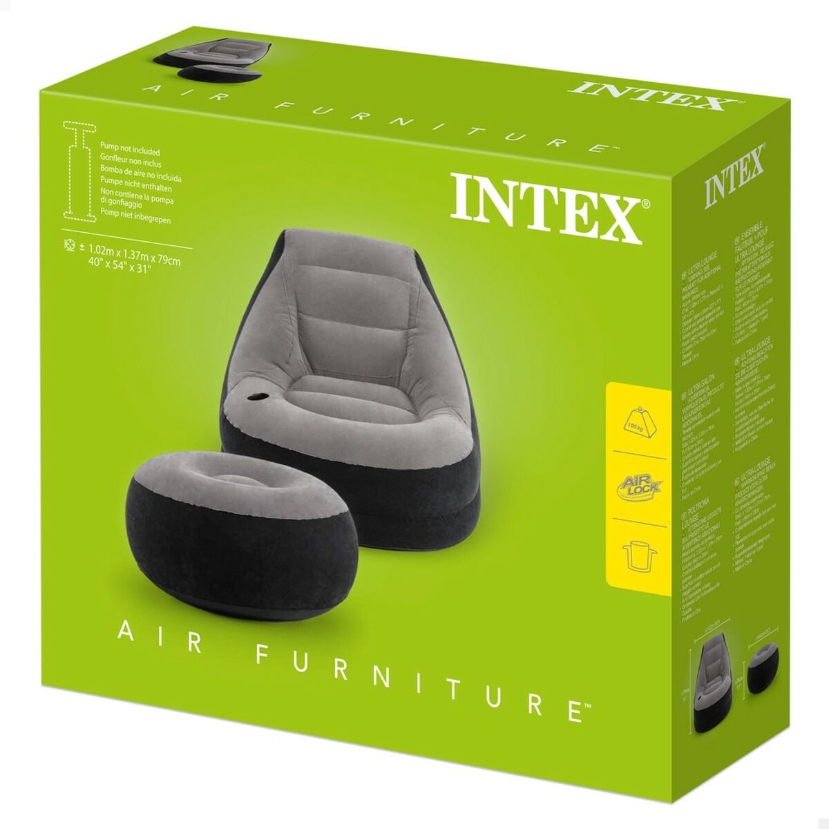 Poltrona Gonfiabile Intex ULTRA LOUNGE 99 x 76 x 130 cm (4 Unità) - Disponibile in 3-4 giorni lavorativi