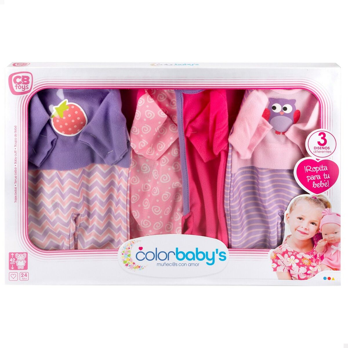 Vestiti per le bambole Colorbaby 3 Pezzi 6 Unità - Disponibile in 3-4 giorni lavorativi Colorbaby