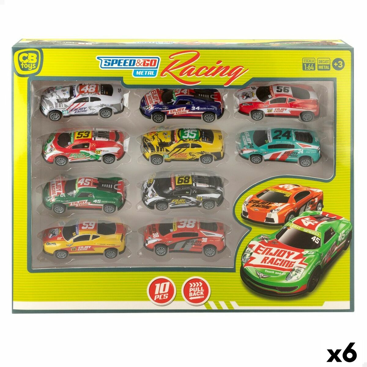 Playset di Veicoli Speed & Go 8 x 2,2 x 3,6 cm (6 Unità) - Disponibile in 3-4 giorni lavorativi