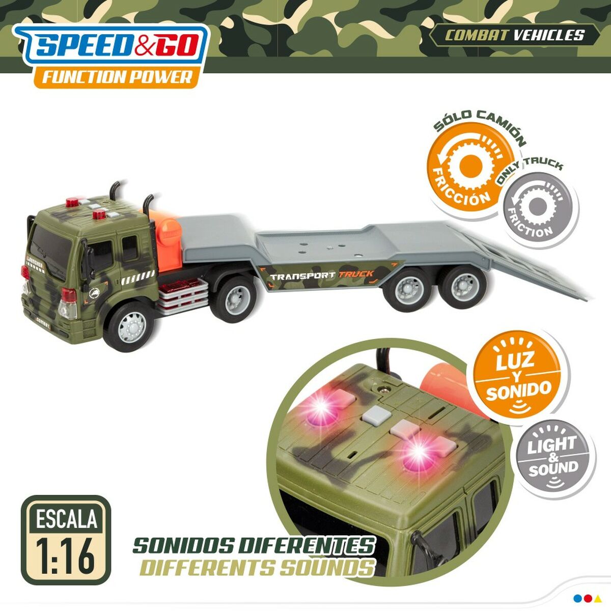 Camion Porta-veicoli Speed & Go 47,5 x 11,5 x 10 cm (2 Unità) - Disponibile in 3-4 giorni lavorativi