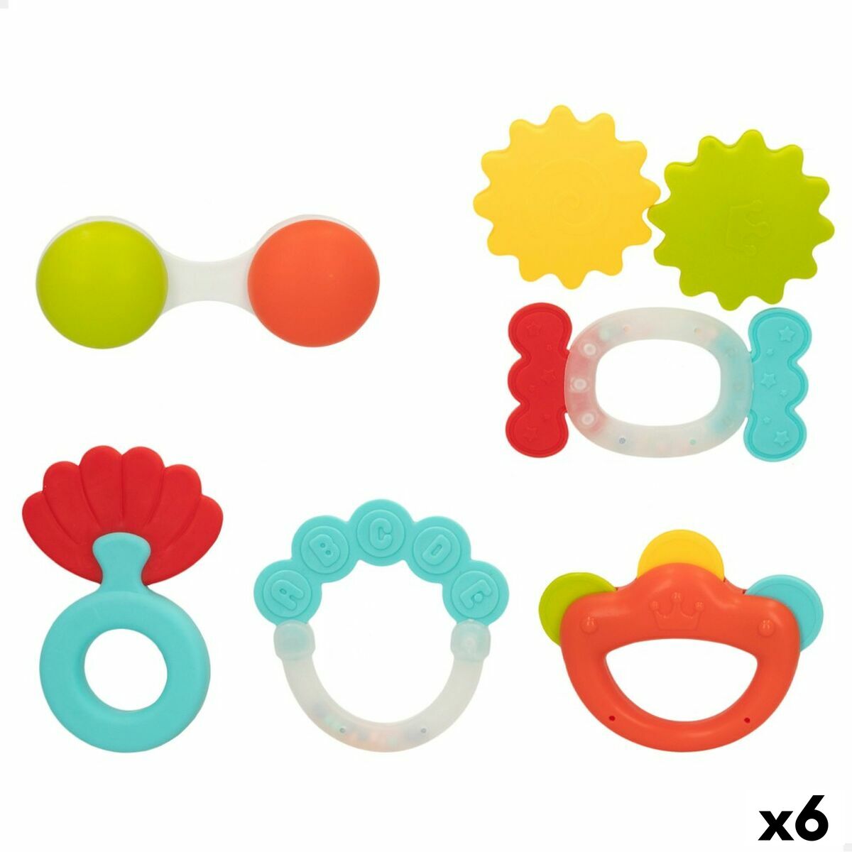 Set di sonagli Colorbaby 6 Pezzi 12,5 x 1,5 x 6,5 cm (6 Unità) - Disponibile in 3-4 giorni lavorativi