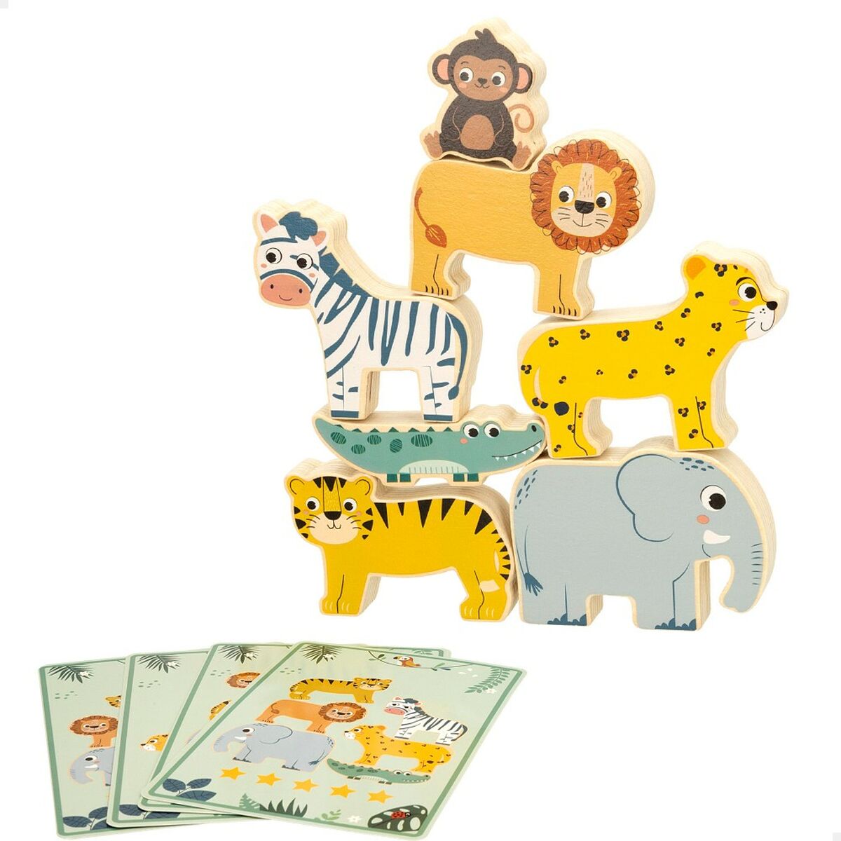 Gioco di Costruzione + Personaggi Woomax animali 16 Pezzi 7 x 7 x 1,5 cm (6 Unità) - Disponibile in 3-4 giorni lavorativi