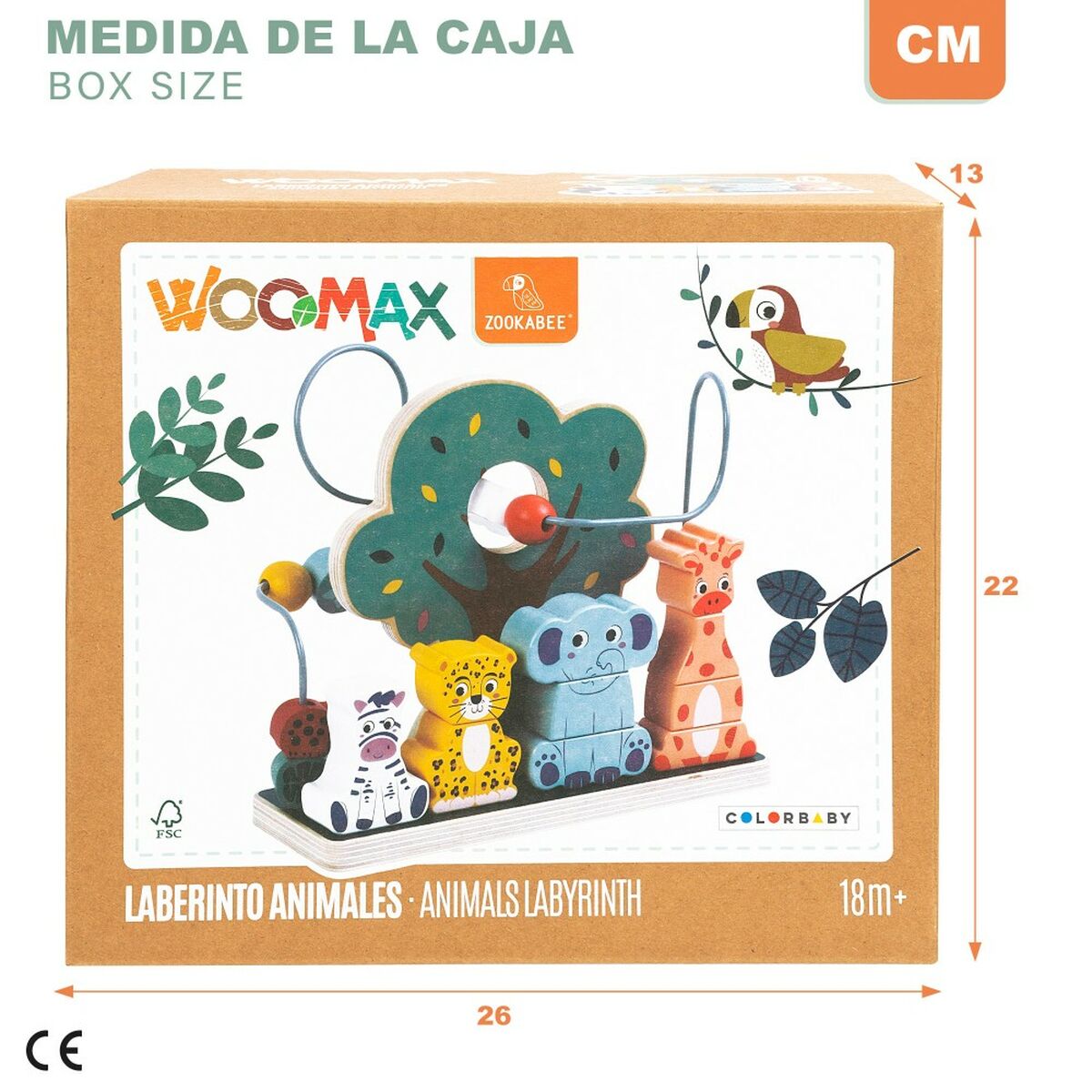 Gioco di Abilità per Bambini Woomax animali 25 x 22 x 10 cm (6 Unità) - Disponibile in 3-4 giorni lavorativi