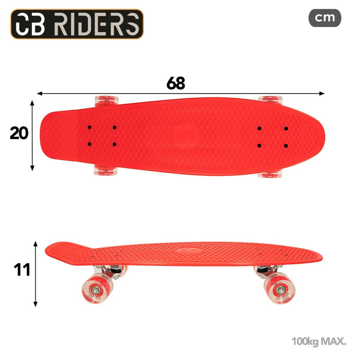 Skateboard Colorbaby Rosso (2 Unità) - Disponibile in 3-4 giorni lavorativi