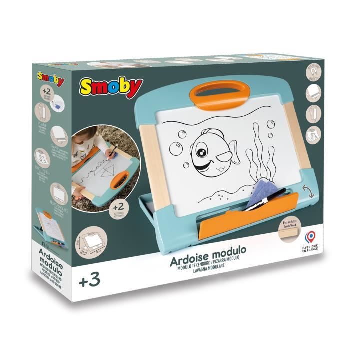 Smoby - Lavagnetta magnetica Modulo - Facilmente trasportabile - 3 modi di usarla - Made in France - Disponibile in 3-4 giorni lavorativi