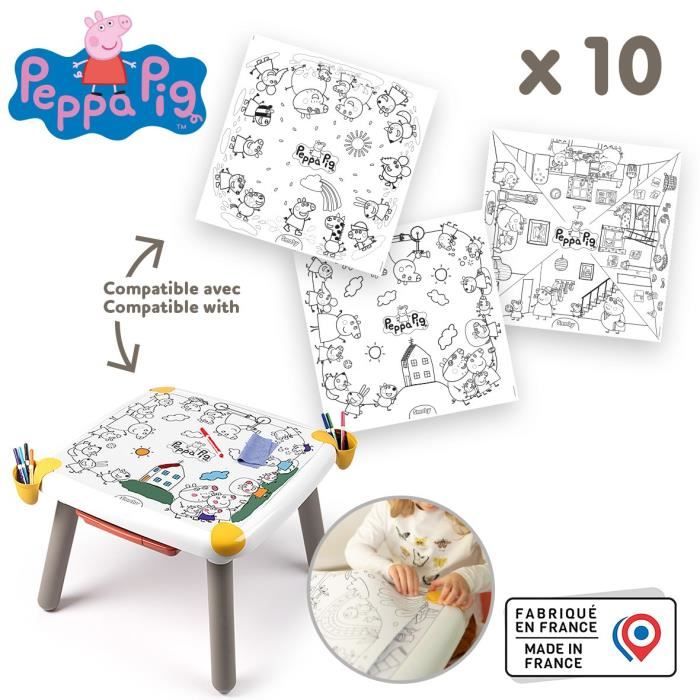 Smoby - Ricarica pagine da colorare per il tavolo creativo dei bambini - 10 fogli da colorare di Peppa Pig - Disponibile in 3-4 giorni lavorativi