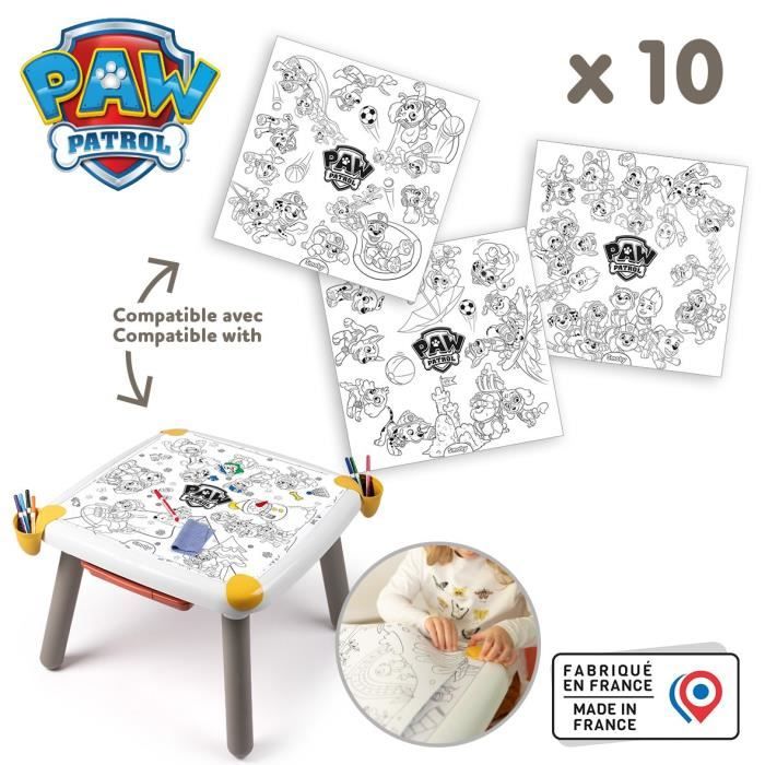 Smoby - Ricarica pagine da colorare per il tavolo creativo dei bambini - 10 fogli da colorare Paw Patrol - Disponibile in 3-4 giorni lavorativi