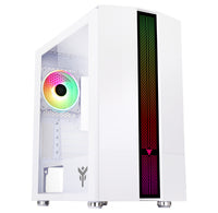 Case LIFLIG W41 - Gaming Mini Tower, mATX, 12cm ARGB fan, 2xUSB3, Side Panel Temp Glass, White Edition - Disponibile in 3-4 giorni lavorativi