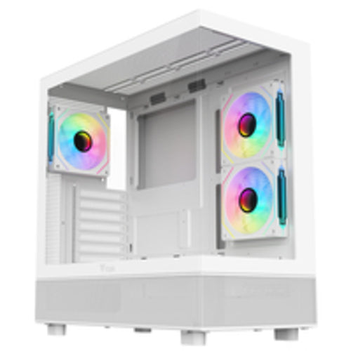 Case SHOWBUI 42W - Gaming Tower, ATX, 3x12cm ARGB fan, 2xUSB3, Type-C, Side & Front Panel Temp Glass, White Edition - Disponibile in 3-4 giorni lavorativi