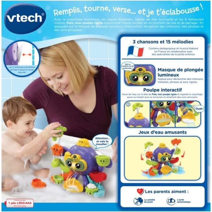 VTECH BABY - Giocattolo per il bagnetto - Polo, My Funny Octopus - Disponibile in 3-4 giorni lavorativi