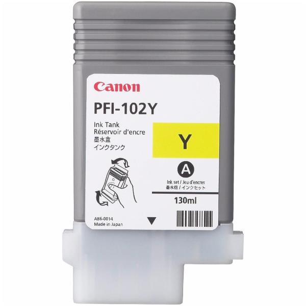 CANON SERBATOIO INCH. YELLOW PFI-102Y SINGOLO (130ml) 0898B001 x iPF 610/710/720/605/510 - Disponibile in 3-4 giorni lavorativi