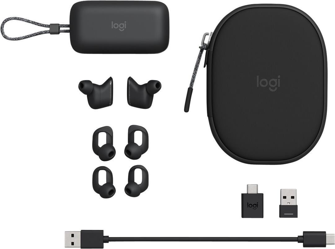 Logitech Zone True Wireless - True Wireless-Kopfhrer mit Mikrofon - im Ohr - Bluetooth - aktive Rauschunterdrckung - Graphite - Disponibile in 6-7 giorni lavorativi