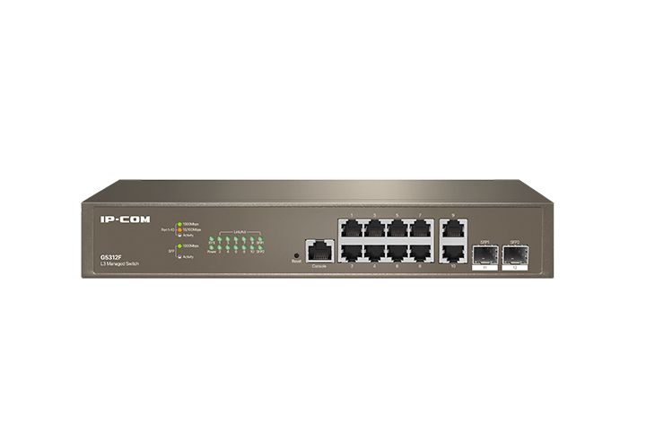 SWITCH IP-COM G5312F 10P GIGABIT+2P SFP 1P Console, 13-inch rack-mountable Case Metallo L3 Cloud Managed - Disponibile in 3-4 giorni lavorativi