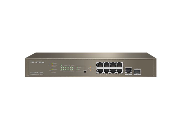 SWITCH IP-COM G5310P-8-150W 9P GIGABIT Base-T 1P 1000 Base-X SFP LAYER 3 MANAGED PoE budget:130W - Disponibile in 3-4 giorni lavorativi