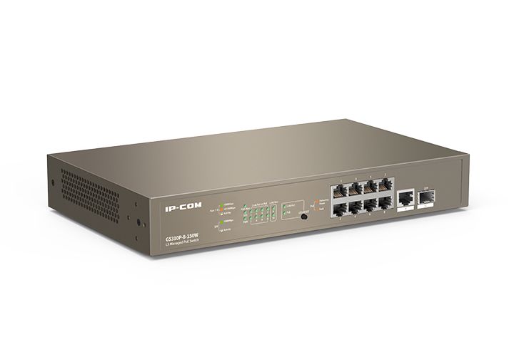 SWITCH IP-COM G5310P-8-150W 9P GIGABIT Base-T 1P 1000 Base-X SFP LAYER 3 MANAGED PoE budget:130W - Disponibile in 3-4 giorni lavorativi