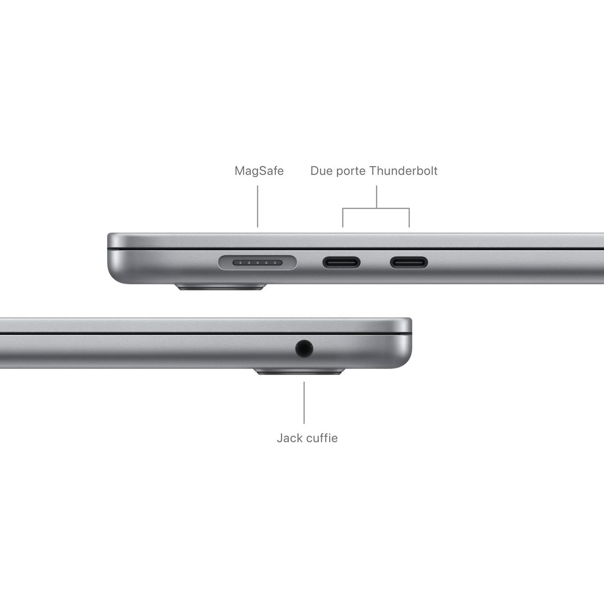 Notebook Apple MacBook Air 2024 15" M3 8C/10G 24/512GB Space Grey MC9H4T/A - Disponibile in 2-3 giorni lavorativi