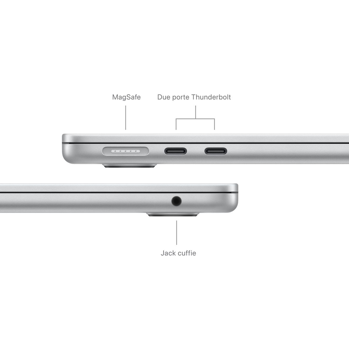 Notebook Apple MacBook Air 2024 13" M2 8C/8G 16/256GB Silver MC7V4T/A - Disponibile in 2-3 giorni lavorativi