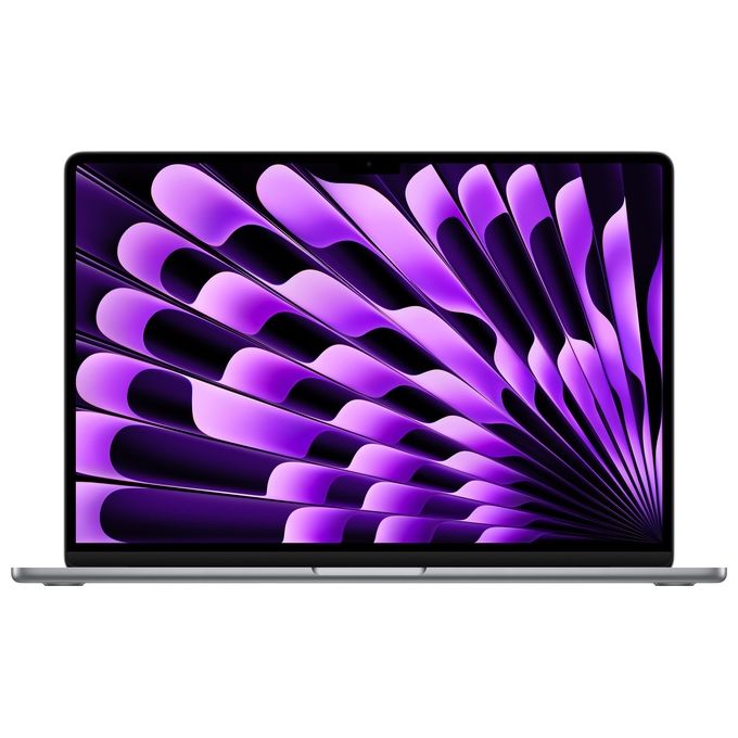 Macbook Nuovo Apple MacBook Air 15'' con Chip M3 Display Liquid Retina 15.3'' Memoria Unificata 8Gb Archiviazione SSD 256Gb Videocamera FaceTime HD 1080p Touch ID Grigio Siderale - Disponibile in 3-4 giorni lavorativi