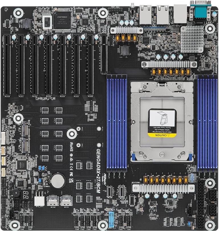 ASRock Mainboard GENOAD8X-2T/BCM EEB Sockel SP5 Single (GENOAD8X-2T/BCM) - Disponibile in 6-7 giorni lavorativi