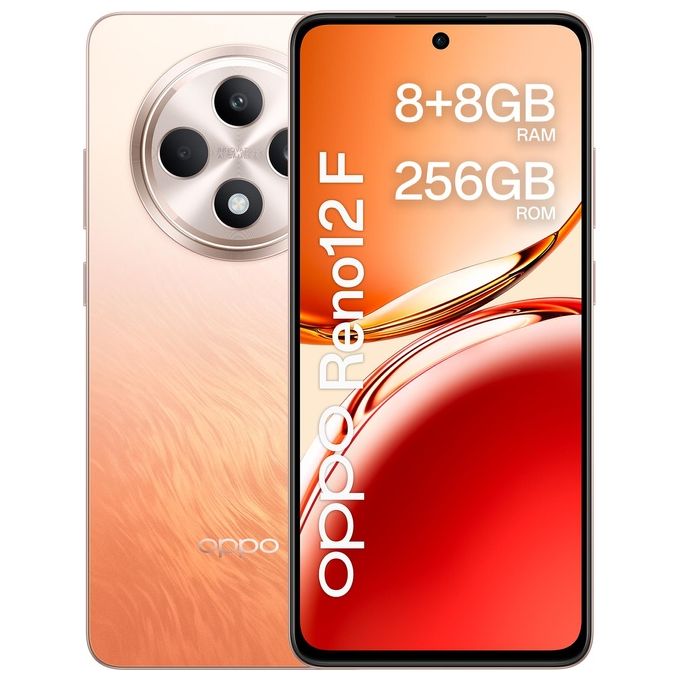 Smartphone nuovo Oppo Reno12 F 8-256Gb 6.67'' Amoled 120Hz Dual Sim Amber Orange - Disponibile in 3-4 giorni lavorativi