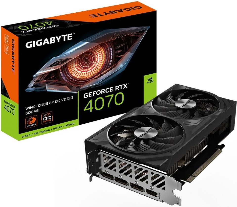 Gigabyte VGA GBT RTX4070 12GB Windforce 2X OC V2 - 12.288 MB (GV-N4070WF2OCV2-12GD) - Disponibile in 6-7 giorni lavorativi