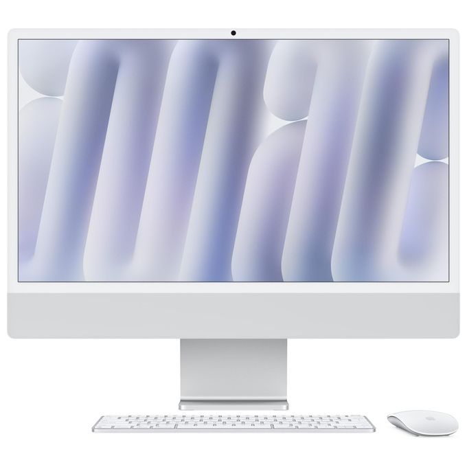 All-in-One Nuovo Apple iMac Chip M4 Cpu 10-core e Gpu 10-core Display Retina 24'' 24Gb di Memoria Unificata 512Gb di Archiviazione SSD Argento - Disponibile in 3-4 giorni lavorativi