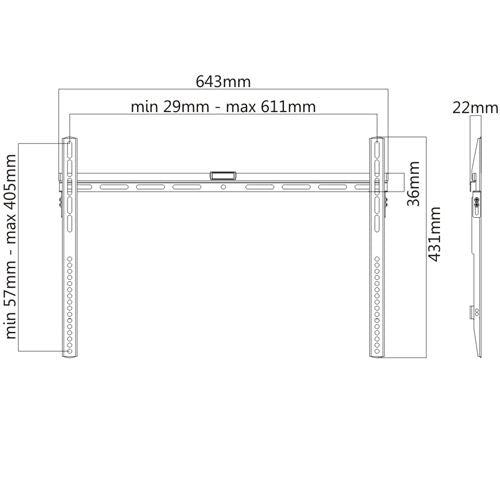 LINK STAFFA A MURO TV/MON. 37"-70" 40KG - Disponibile in 3-4 giorni lavorativi