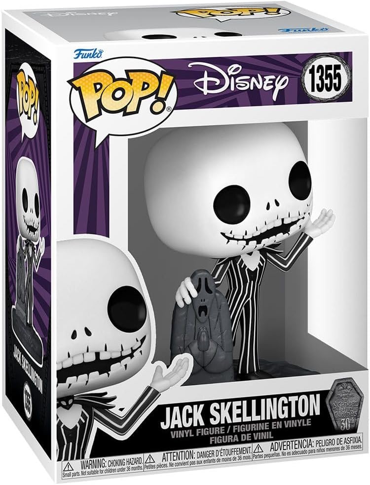 Funko Pop! FUNKO POP Disney: The Nightmare Before Christmas 30th - 1355 Jack w/Gravestone 9 cm - Disponibilità immediata