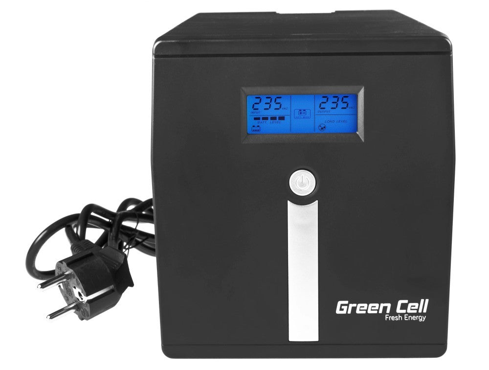 Greencell UPS Gruppo Di Continuità 1000VA 2 Schuko 2 IEC UPS03 - Disponibile in 2-4 giorni lavorativi