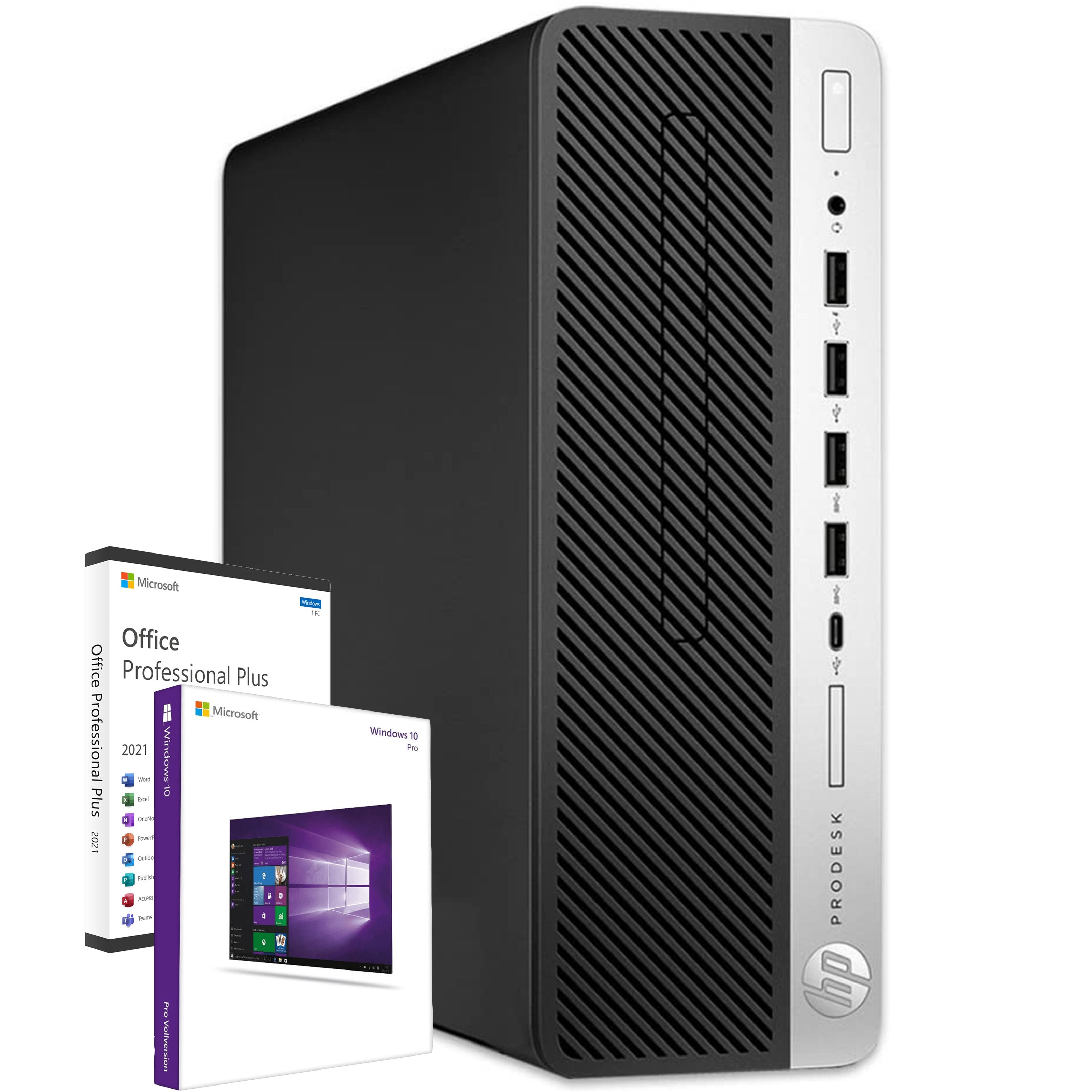 PC Desktop Ricondizionato - Grado A - HP ProDesk 600 G3 SFF Computer Intel i5-7400T Ram 8GB SSD 240GB Win 10 Pro Office 2021 (Ricondizionato Grado A) - Disponibile in 2-4 giorni lavorativi