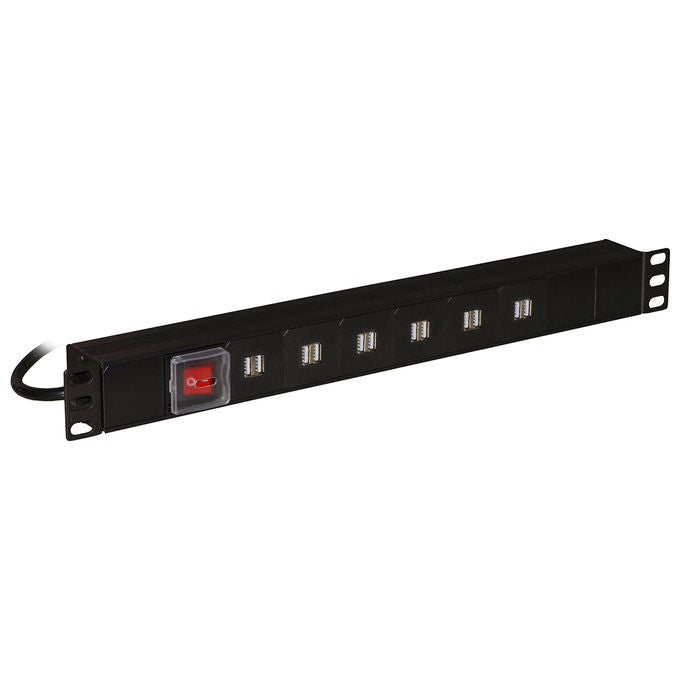 Link Multipresa 1U 19'' per Armadi Rack con 12 Prese Usb 3,4a - Disponibile in 3-4 giorni lavorativi