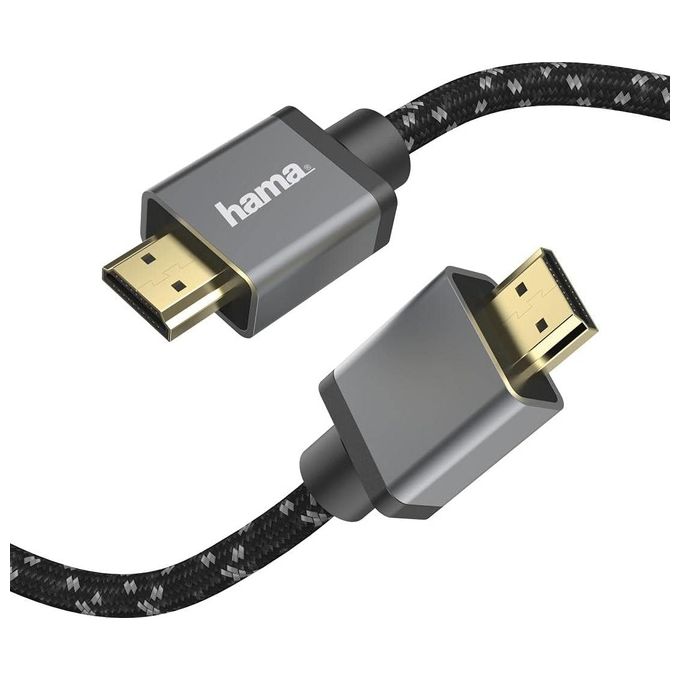 Hama Cavo Hdmi M-Hdmi M Hdmi Ultra High Speed con Ethernet Connettori Dorati Spine In Metallo Risoluzione 8K 2mt - Disponibile in 3-4 giorni lavorativi