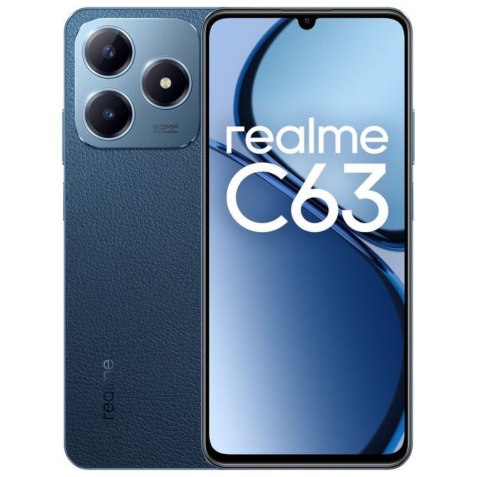 Smartphone nuovo Realme C63 8Gb 256Gb 6.75'' Dual Sim Leather Blue - Disponibile in 3-4 giorni lavorativi