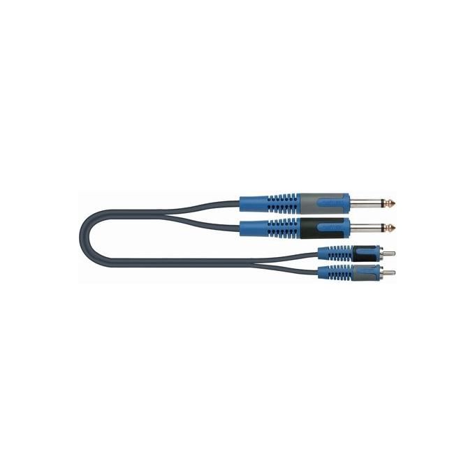 Quiklok Cavo Audio da 2 Jack Mono da 6,3mm a 2 Jack Fono 5mt - Disponibile in 3-4 giorni lavorativi